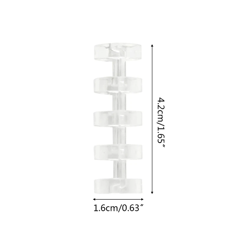 Прозрачная пластиковая расческа с 5 кольцами, диафрагма 0,63 дюйма/1,6 см, 80 листов, расческа с 5 кольцами, персонализированная