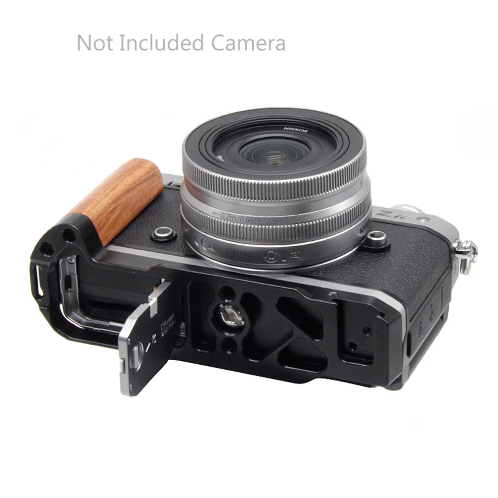 

N05R Quick Release L Plate Wooden Side Handle Bracket Handgrip for NIKON ZFC Digital Camera Tripod Accessories Black