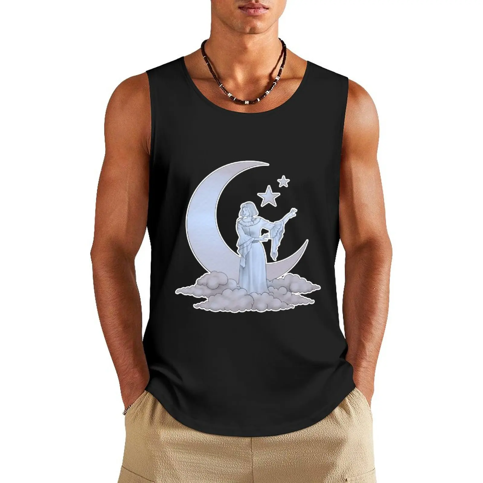 Aurora Aksnes Moon Blue Tank Top gym top clothes for men summer