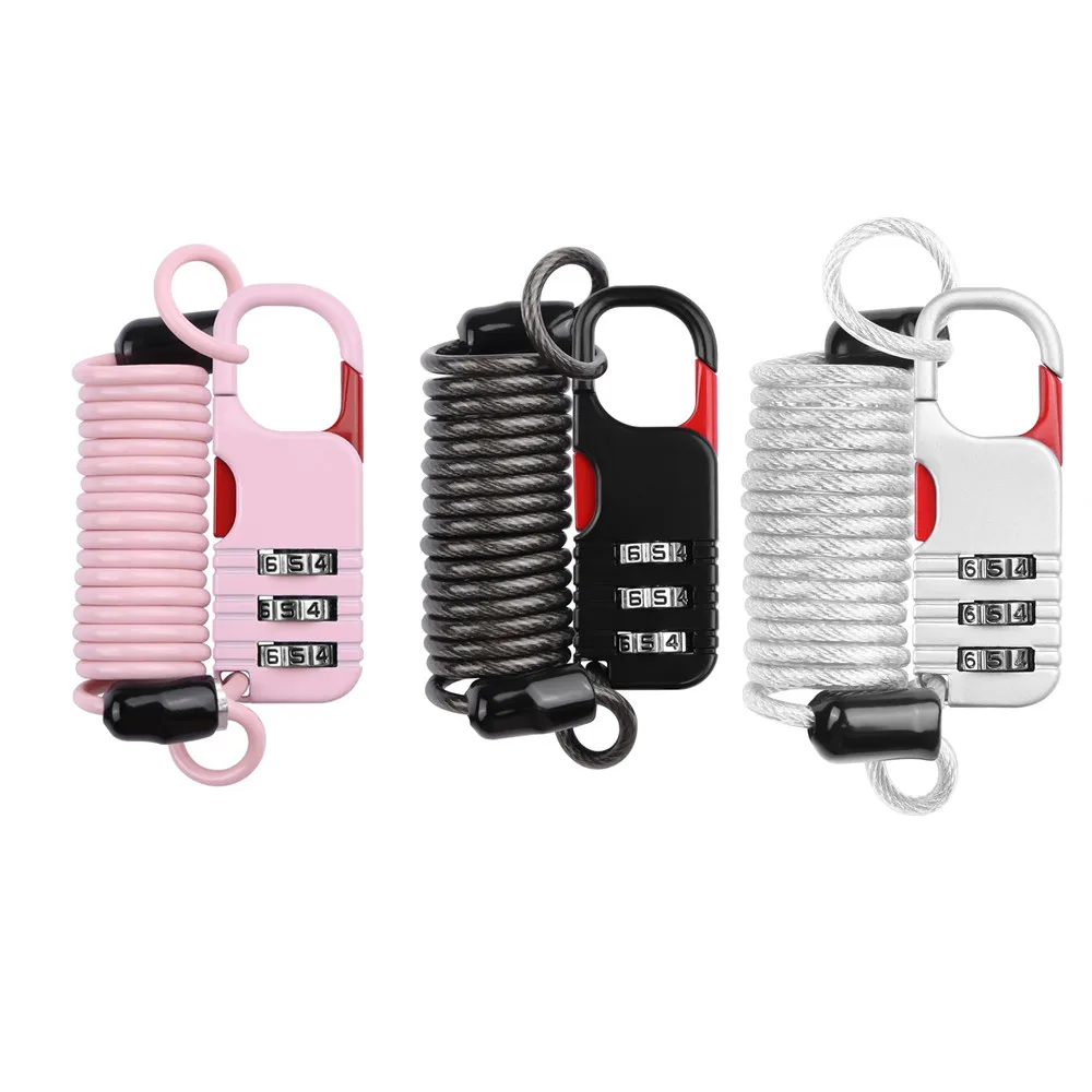 Luggage Lock Travel Lock,3 Digit Combination Padlock Spring Cable Lock (80cm) for School Gym Locker, Helmet, Gate, Suitcases 51S