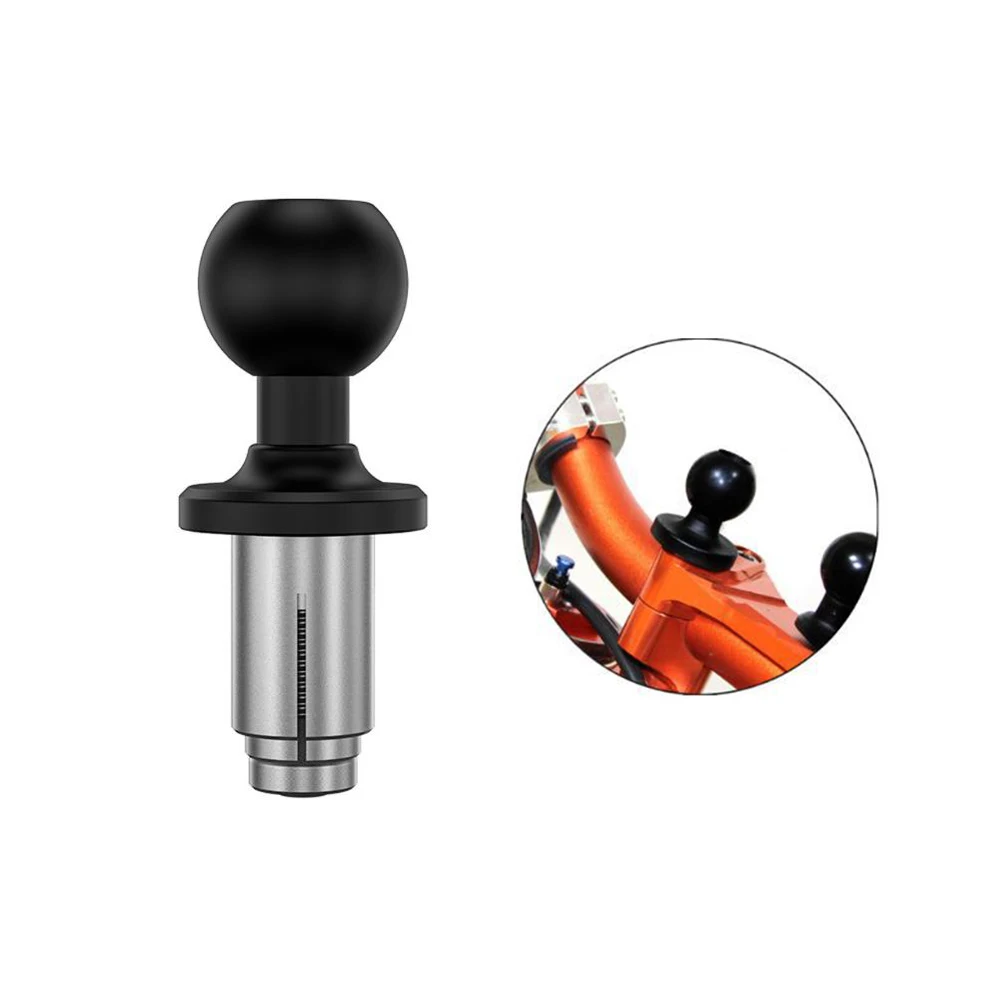 Motorcycle Mount Black Fork Stem Aluminum Alloy Base with 1 inch Ball Head for Motorcycle Fork Stem Hole 13mm -20mm in Diameter