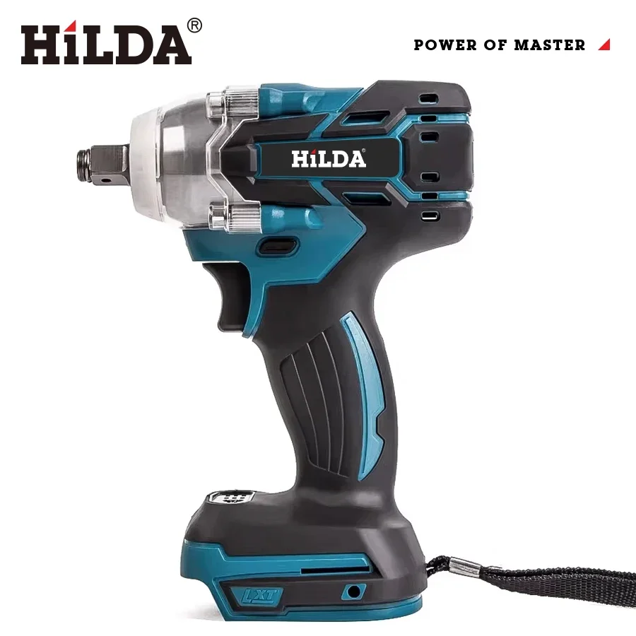 HILDA 18V Electric Impact Wrench Rechargeable 1/2 Socket Wrench Cordless Without Battery High Power Impact in Car Repair