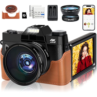 4K Digital Camera for Photography 16X Digital Zoom WiFi Video Cameras 48MP Autofocus YouTube Vlog Camcorder with 3'' Flip Screen