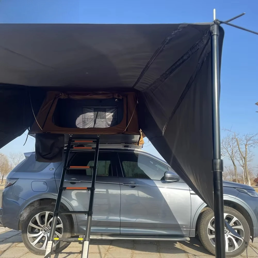 3-4 Person Car Tent Waterproof Sunshade Folding Roof Top Pop-up Car Camping Outdoor Tent with Awning