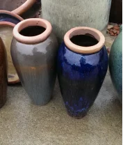 Glazed ceramic flowerpot Elegant flowerpot for garden display