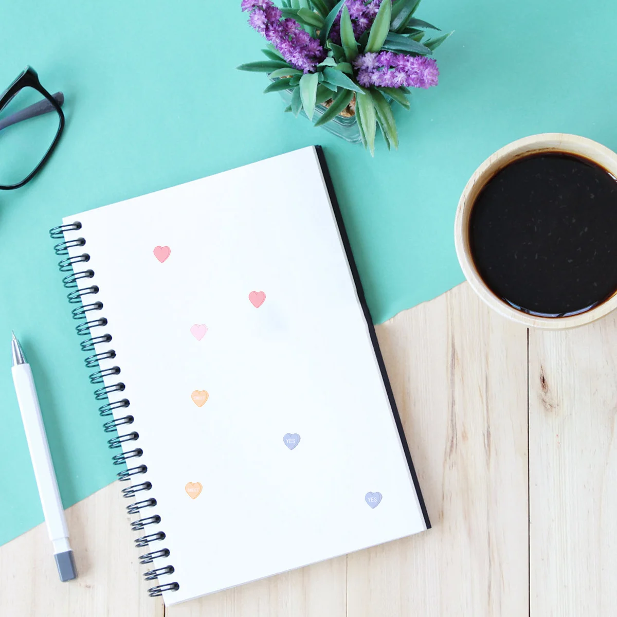 

9pcs Decorative Sticker Sheets Fresh Patterns Diy Scrapbook Planner Notebook Decals For Kids Friends Gift Wall Laptop Diary