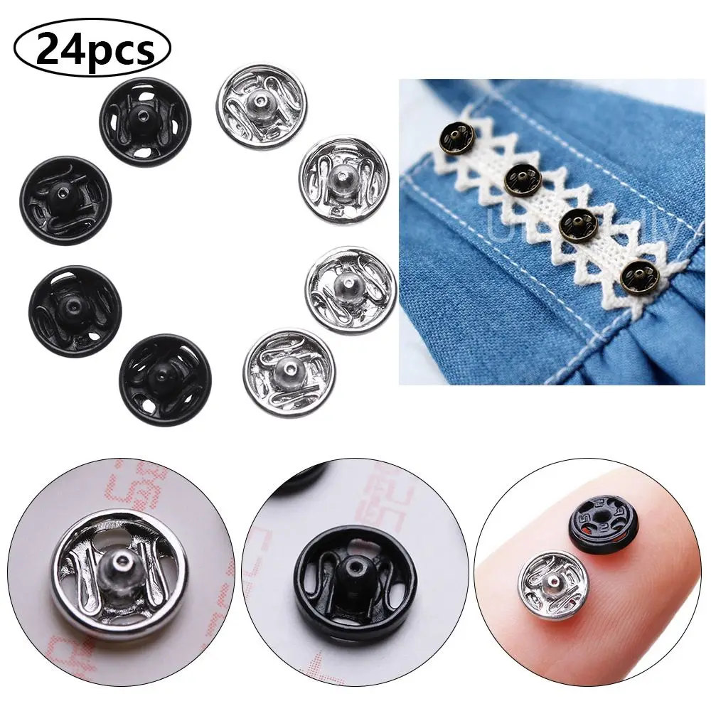 24pcs Accessories Dollhoues Miniature Craft Metal Buckles Clothing Sewing Buckle DIY  Clothes Mini Buttons