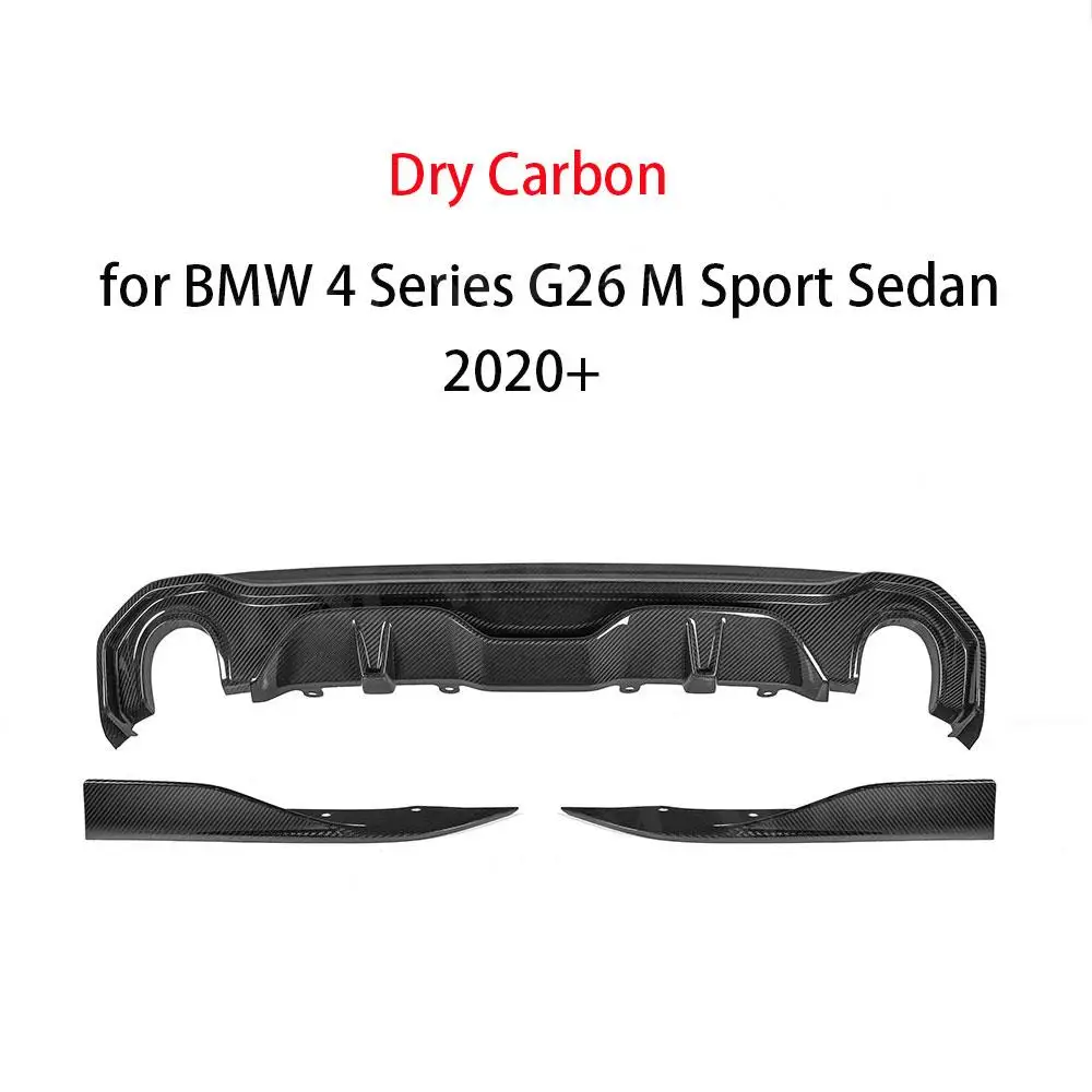 Dry Carbon Fiber Rear Splitters Spoiler Side Aprons for BMW 4 Series G26 M Sport Sedan 2020+ Rear Bumper with Splitters FRP