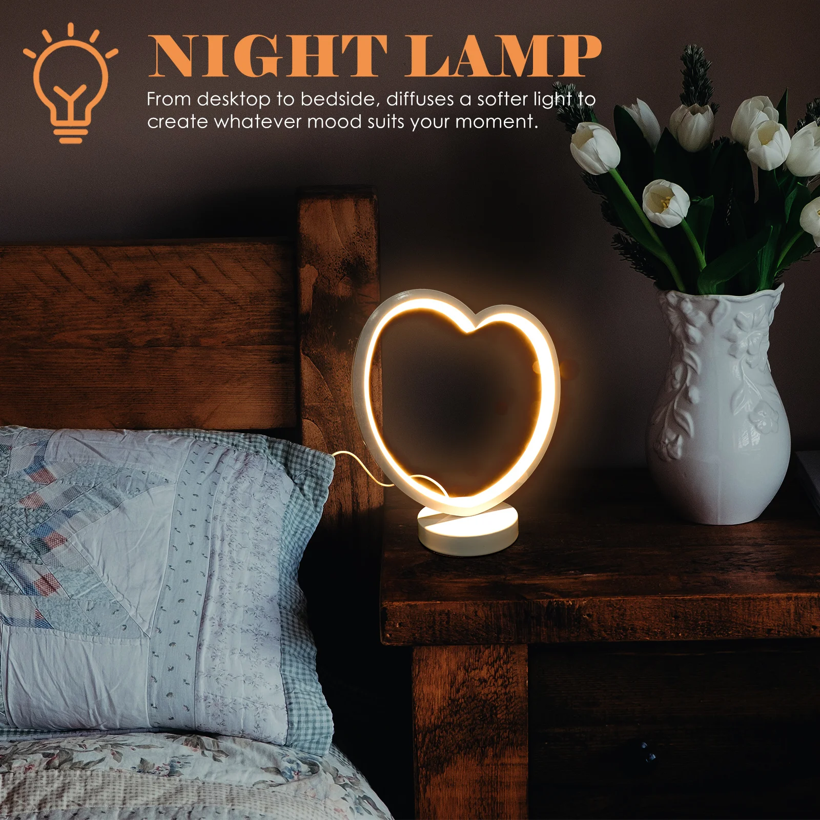 Dimmable Table Lamp Compact Small Night Light For Bedroom Bedside Kids Room Decor Soft Lighting Night Lamp For Girls