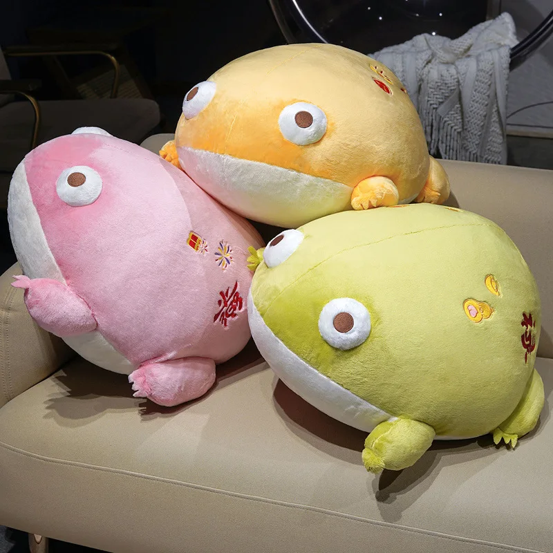 Cute Chubby Frog Plush Toy Soft Stuffed Animal Pillow Cartoon Round Frog Doll Cuddly Sofa Cushion Birthday Gift Home Decor