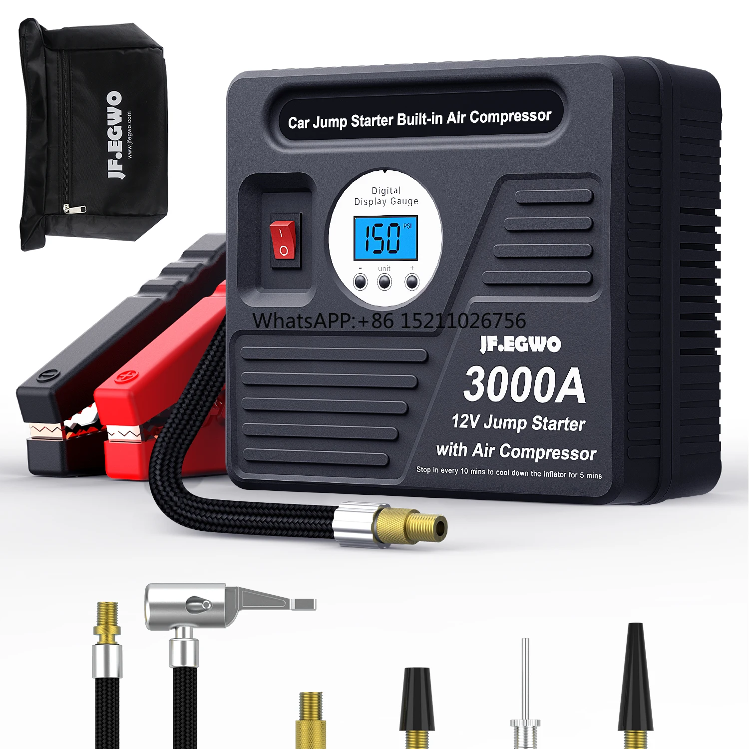 Mini portable multi-function peak 3000A lithium auto emergency tool car booster jump start box battery pack jump starter