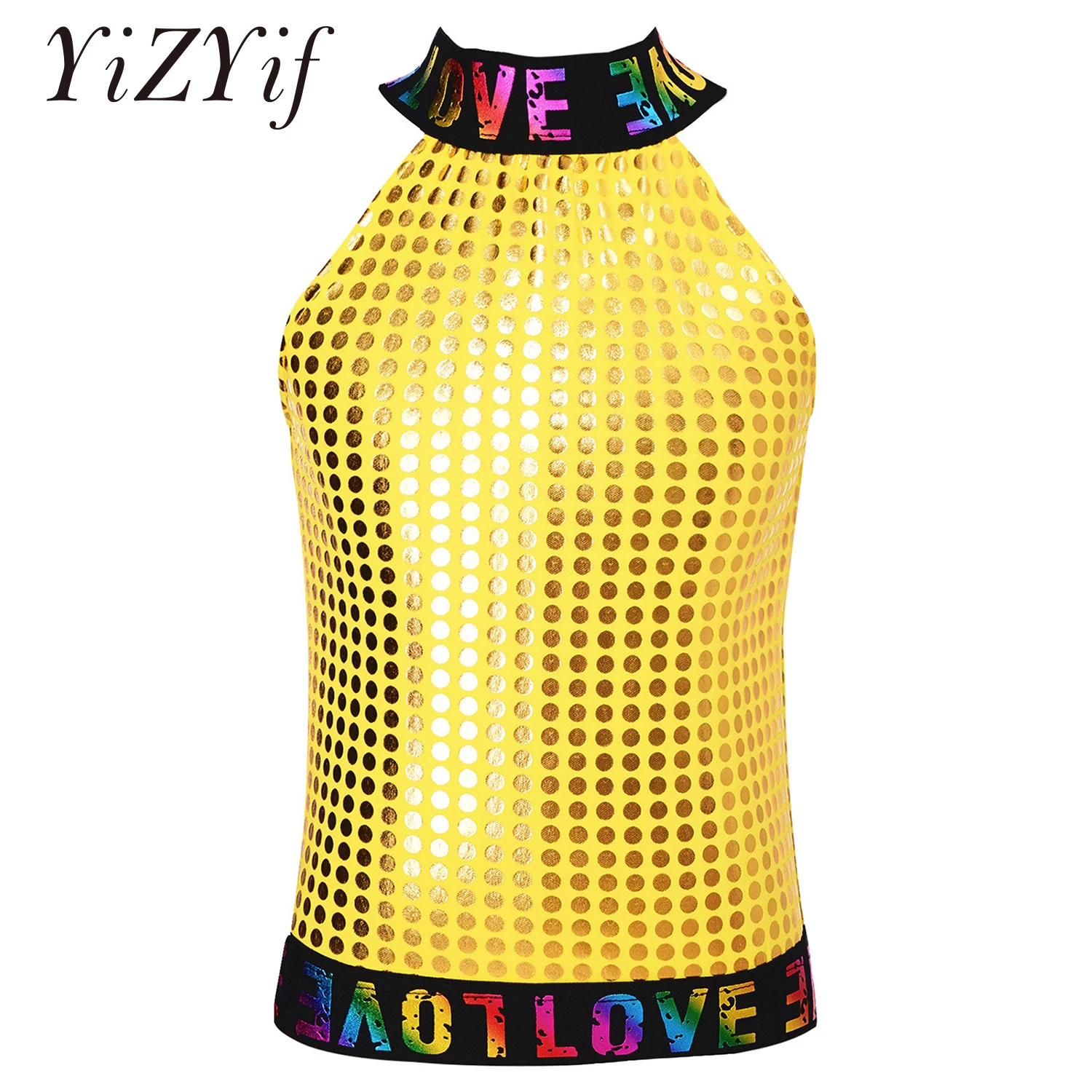 Kids Teens Glittery Sequins Dance Wear Vest Children Girls Boys Choir Hiphop Jazz Stage Performance Dance Festival Costumes