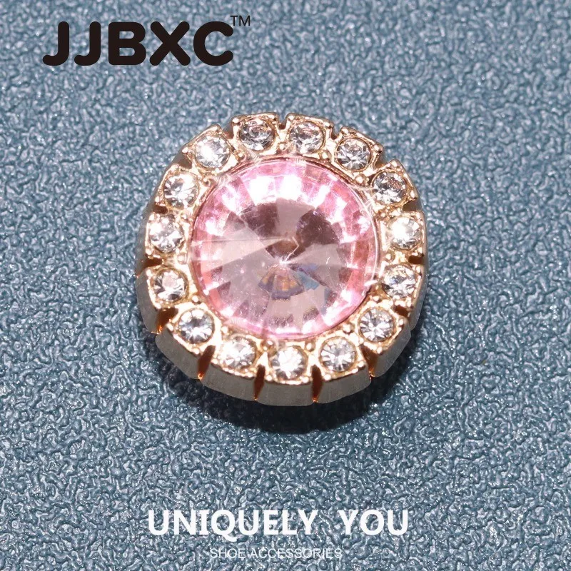 JJBXC set Shoe Buckle and Accessories (with Cardboard) MetalPink Diamond Rabbit Texture