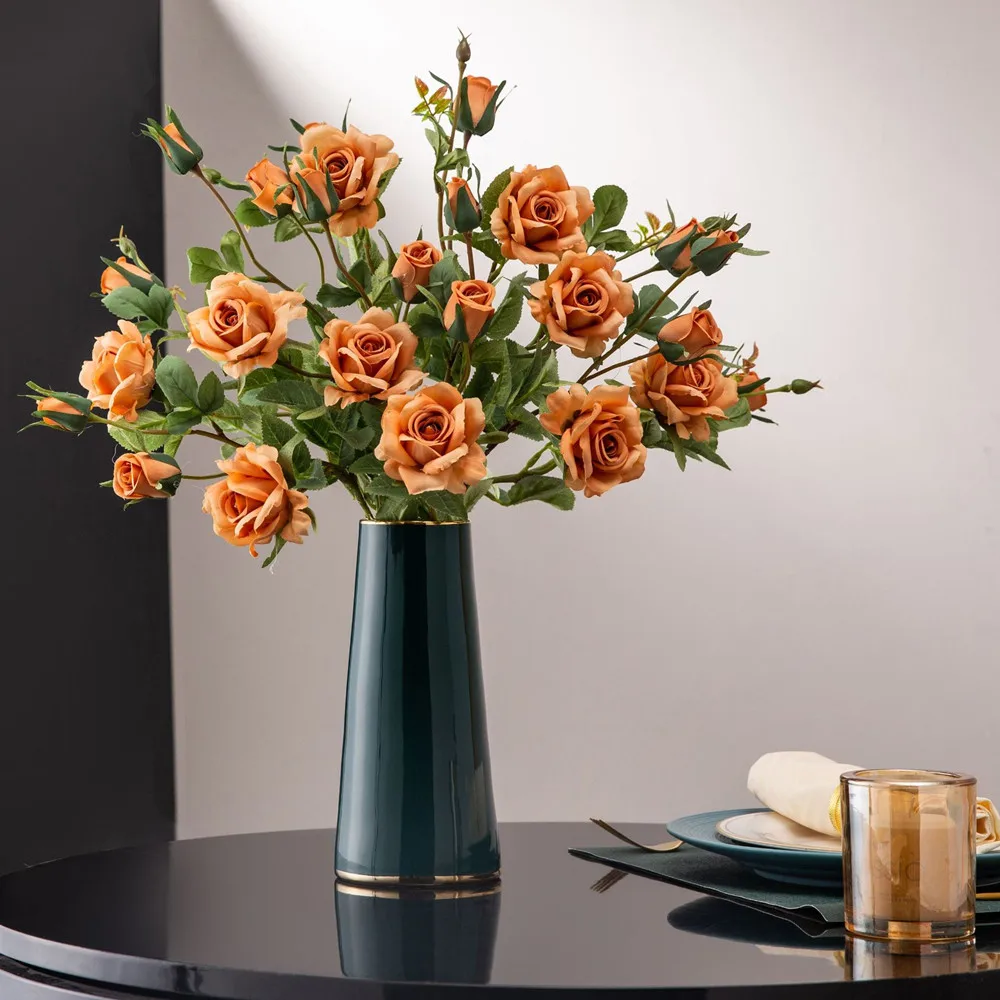 New beautiful artificial rose silk flowers delicate fake flower for home wedding decor Valentine\'s Day engagement floral