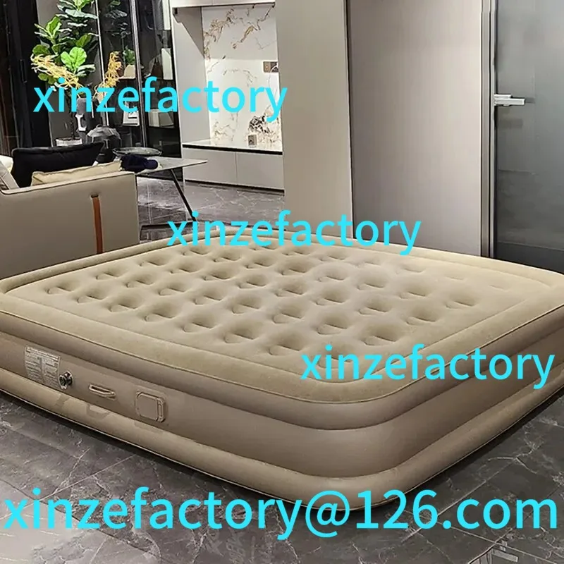 

Customizable PVC Air Mattress Indoor Air Mattress Camping Pad with Built-in Air Pump Luxury 1-2 Person Camping Mattress Thickene