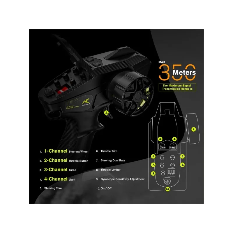RLAARLO 1/10 Brushless Carbon Fiber RC Drift Cars For Adults With Gyro, Max 50 Mph Fast RC Rally Car, 2.4Ghz All Terrain