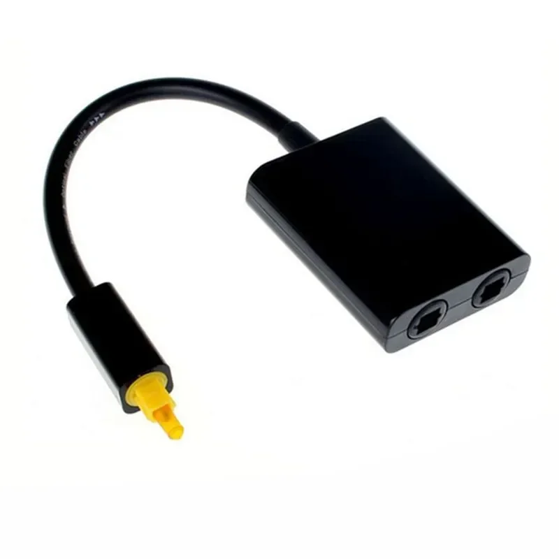 New Digital SPDIF Optical Audio Splitter Adapter 2 Way Toslink Splitter SPDIF Optical Cable Splitter Hub 1 Input 2 Output