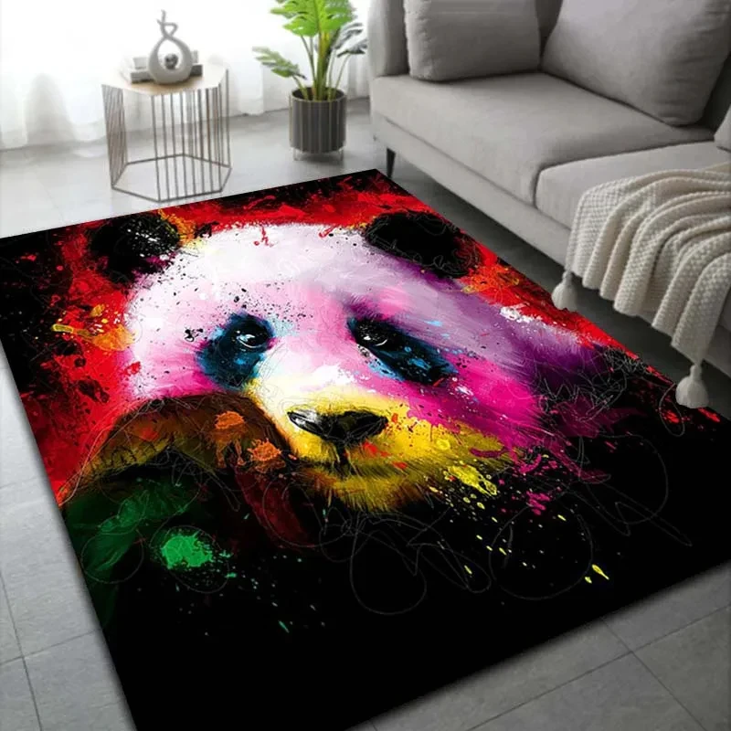 Cartoon Panda Printed Carpet Hallway Kitchen Soft Mat Outdoor Anti-slip Floor Area Rug for Laundry Bathroom Bedroom Living Room