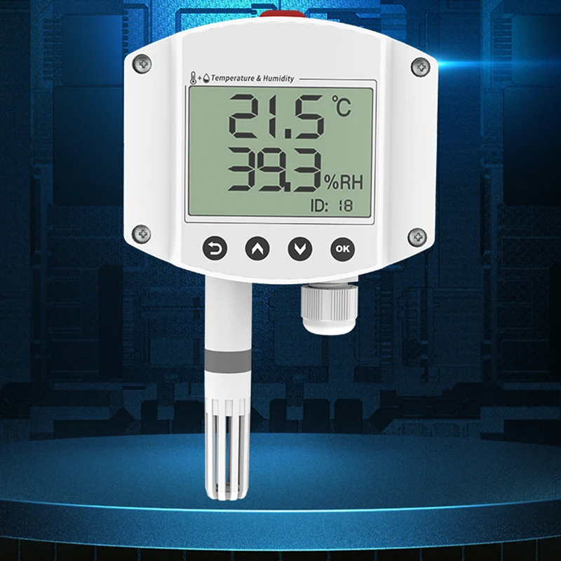 Temperature and humidity sensor industrial high-precision 485 wall-mounted LCD display high-precision thermometer transmitter