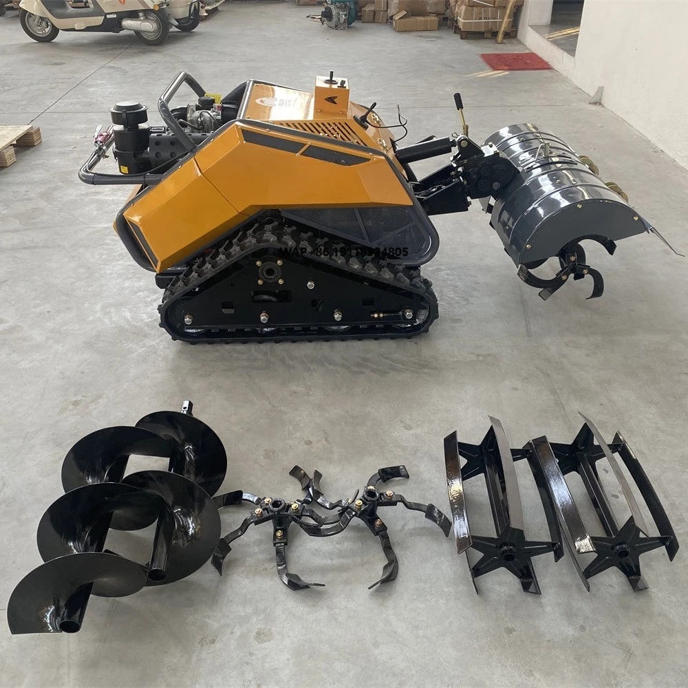 24V Remote Crawler Lawn Mower Mulcher Multi Power Electric Grass Cutting Machine for Orchard and Farm Use