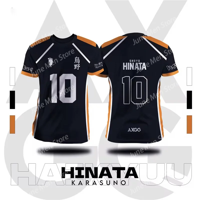 Haikyuu Fukurodani Hinata Cartoon Anime Cosplay Men Jersey Summer Short Sleeve Children Tee Top 2024 New Fashion Women T-shirt