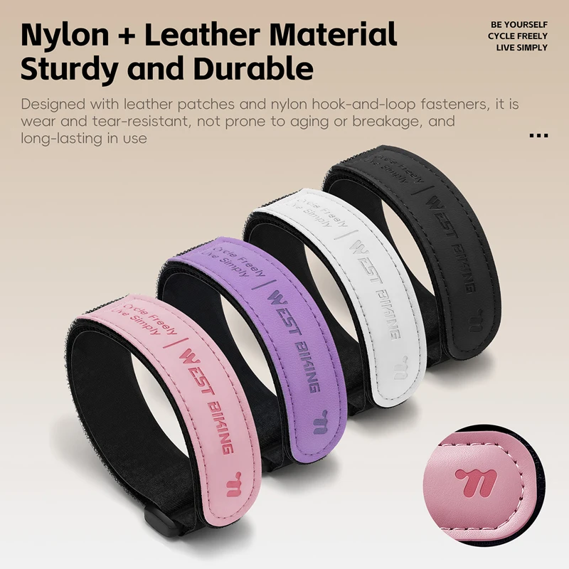 WEST BIKING: cintas de nylon y cuero para pantalones de ciclismo, con protección antidesgaste y cadena para sujetar las piernas, ideales para ciclismo de carretera y montaña.
