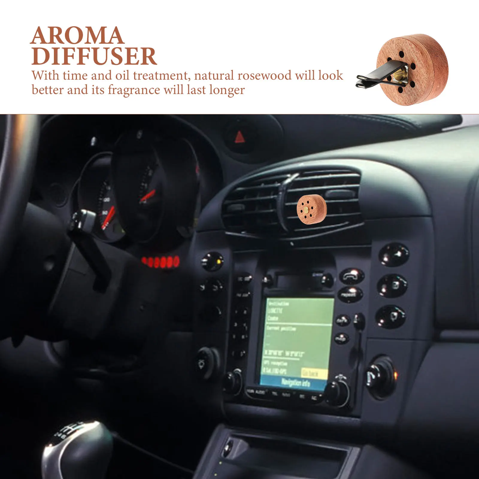 

2pcs Perfume Diffuser Wooden Essential Oil Diffusing For Car Interior Fresh Air Aromatherapy Gift Home Office Use Safe Durable
