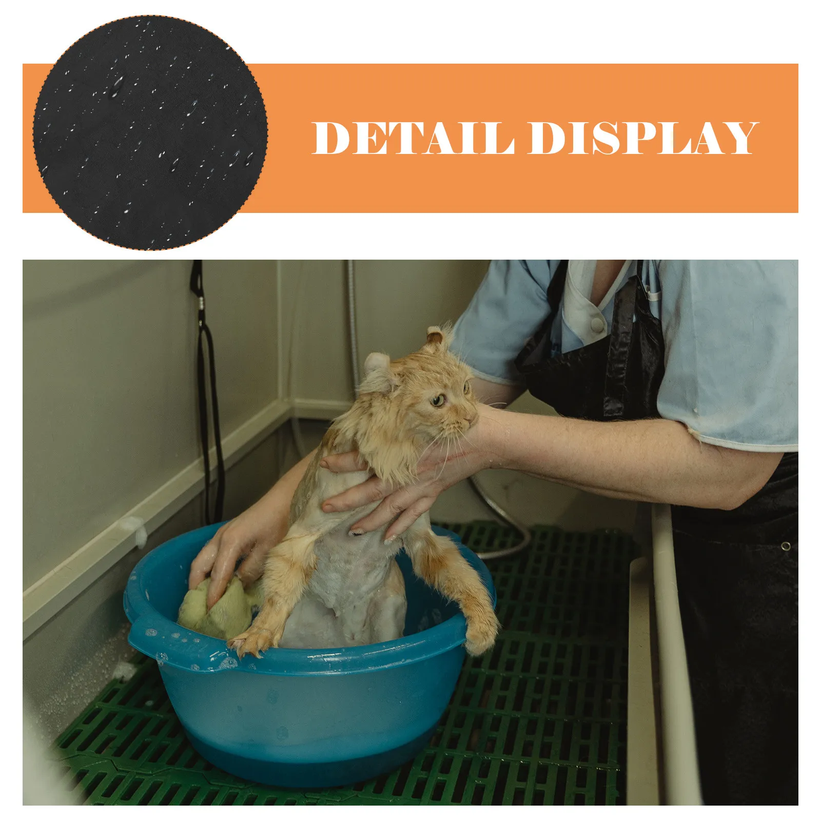 Pet Salon Grooming Apron Waterproof Black Size L Cosmetologist Uniform Clothes for Bath Home Dog Grooming Pet Shop Uniform
