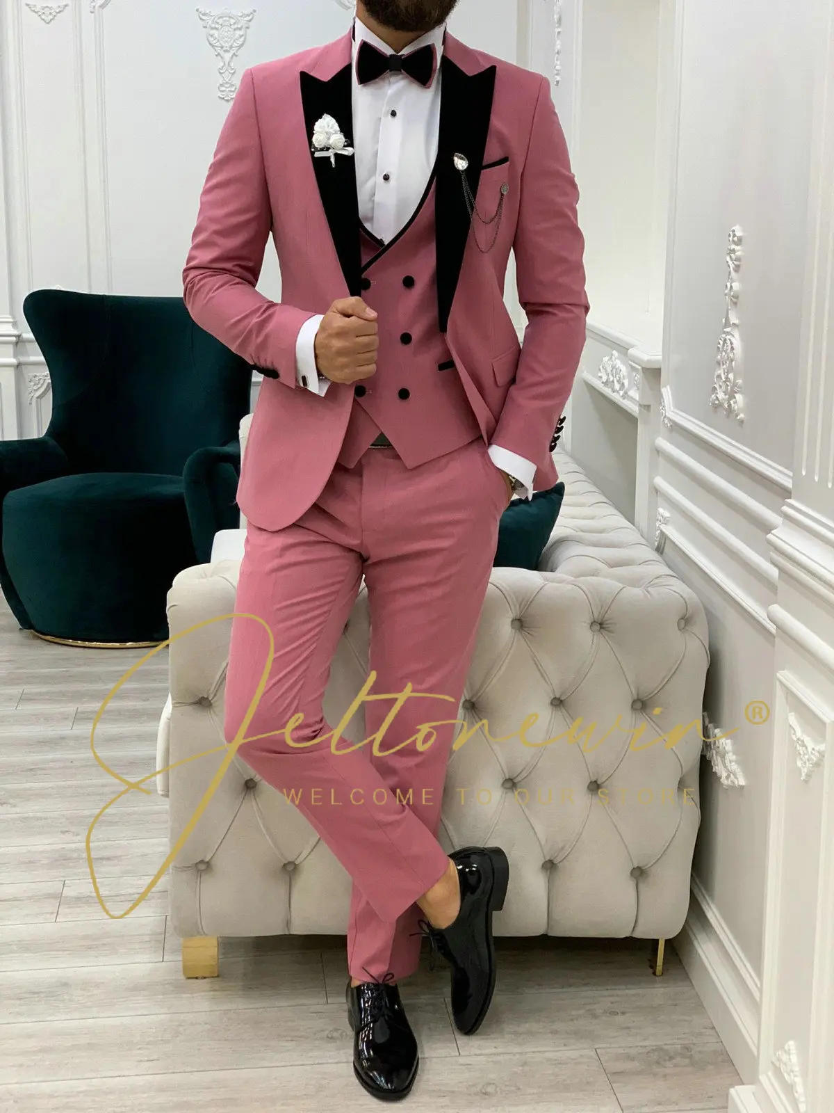 New Men Suits Costume Homme Popular Clothing Slim Fit High Quality Wedding Party 3 Pieces Man Suits For Groom Wedding Terno