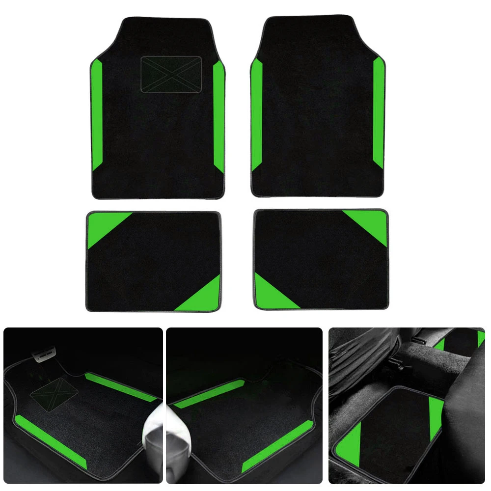 

4Pcs Universal Car Floor Mats Suede Carpet Car Liners Auto Interior Accessories