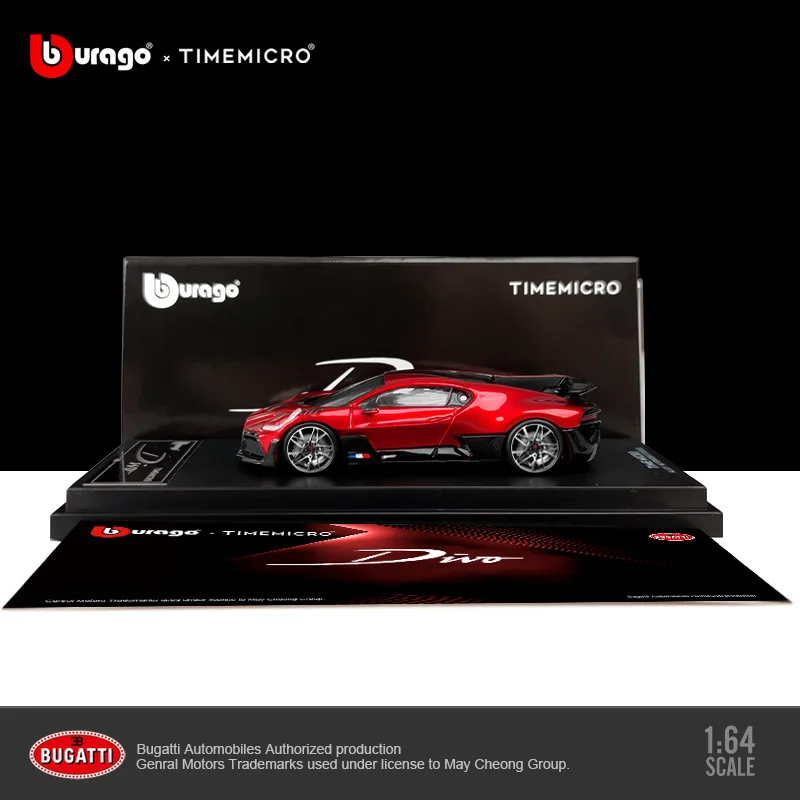 새로운 재고 Bbugo Tm 1:64 레드 드래곤 Bugatti Chiron Divo 시뮬레이션 합금 소형 다이 캐스팅 자동차 모델 맞춤 어린이 장난감 선물