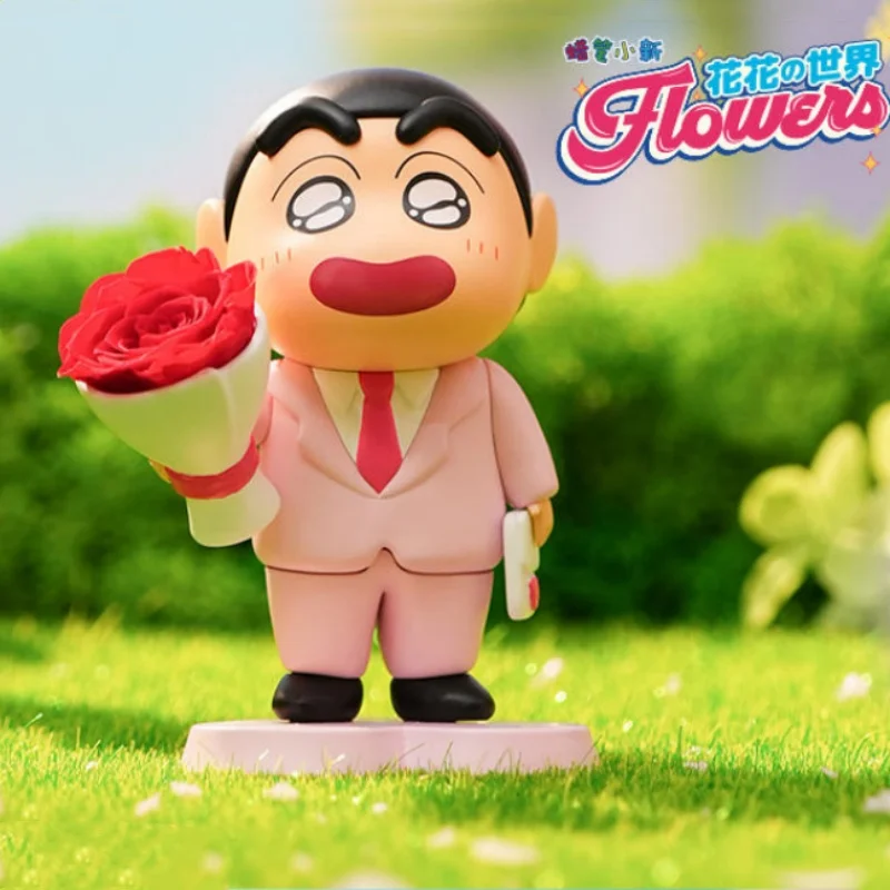 In Stock Crayon Shin-Chan Anime Figure Model Toy Tabletop Decoration Animation Around Romantic Chinese Valentine'S Day Gift