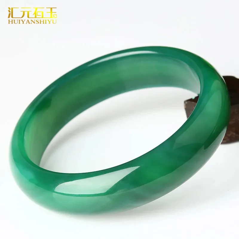 Natural , grass green agate jade , ice chalcedony jadeite bracelet