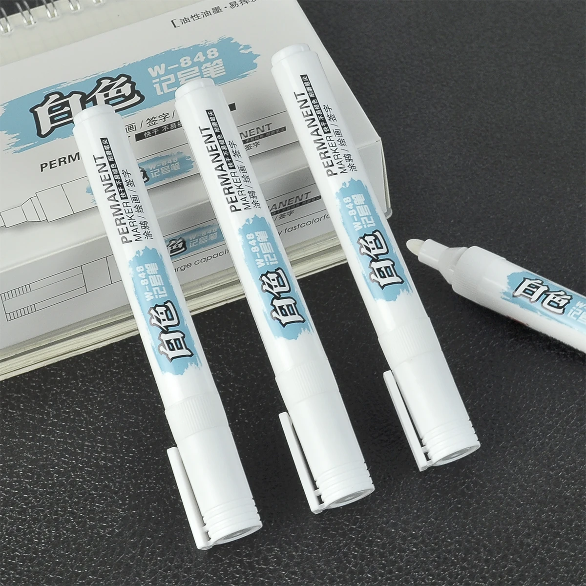 4 Pack White Comics Waterproof Marker Tire Marker Permanent Marker Painting Supplies Stationery Office Supplies