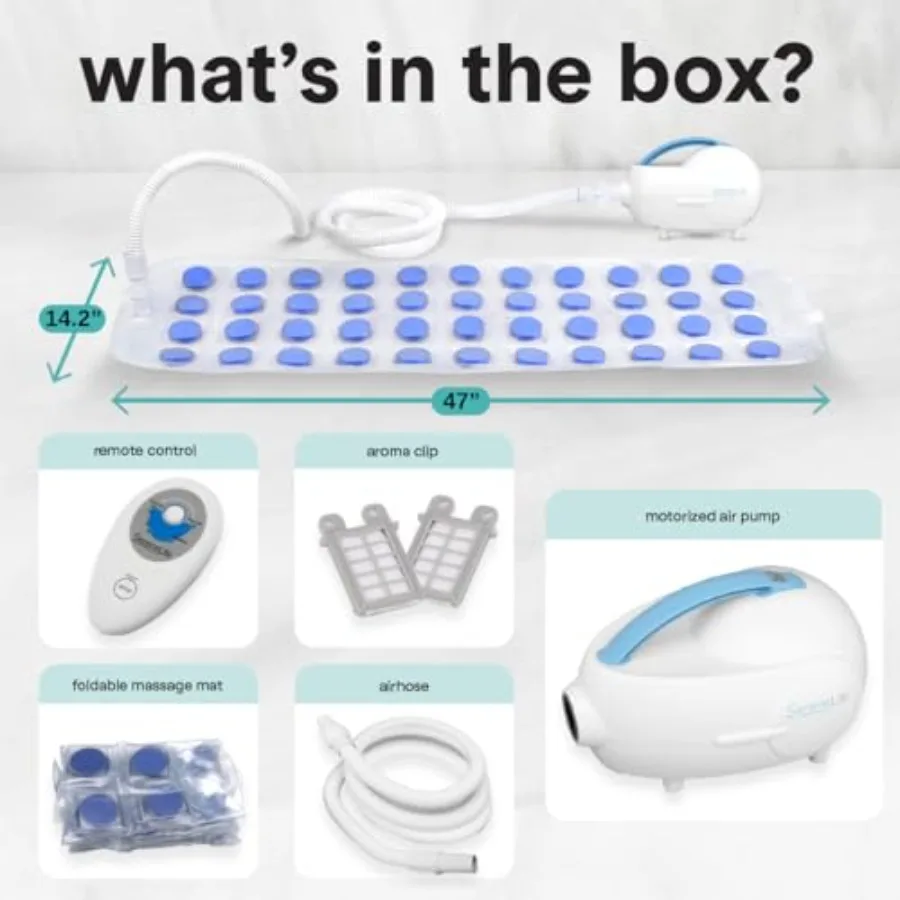 SereneLife Bubble Bath Mat n-Slip Bathtub Mat with Remote Control Waterproof Cushioned Design Adjustable Bubbles 8.2' Air Hose