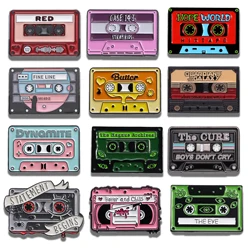 Magnetic tape music series, metal brooch, clothing accessories, necklaces, English styling, versatile accessories, badges