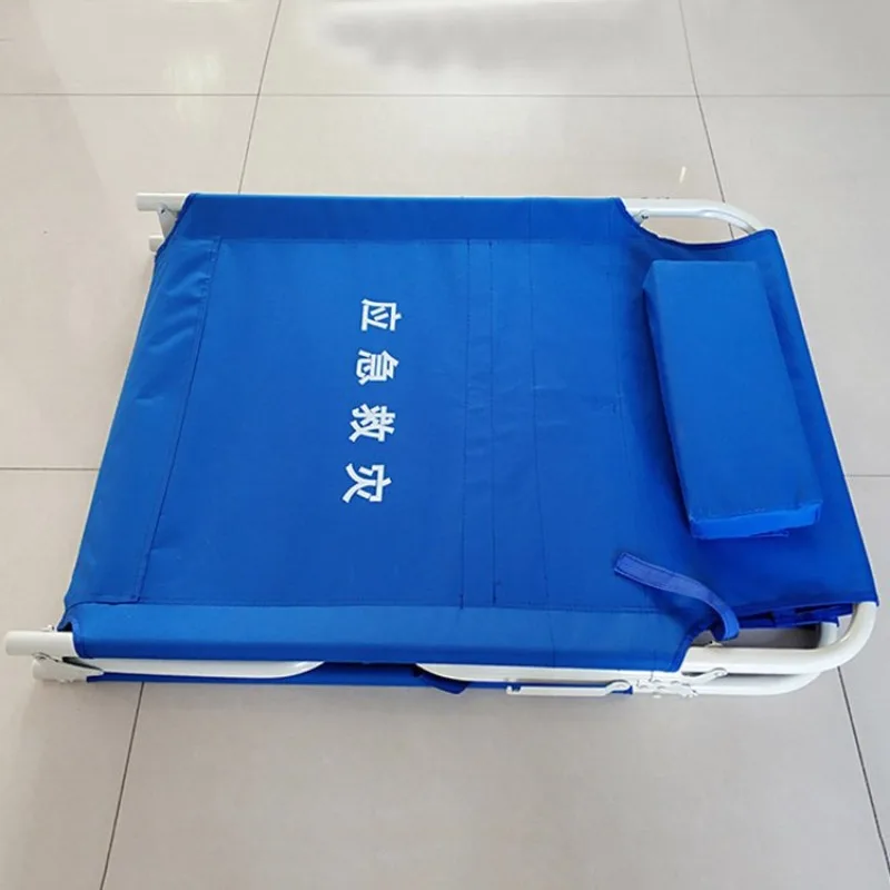 Outdoor emergency disaster relief folding bed canvas disaster relief bed two-fold rescue bed aluminum alloy emergency folding st