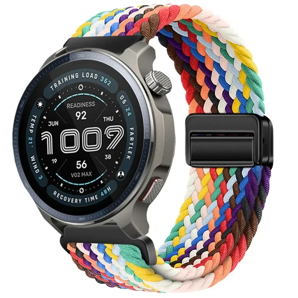 20 مللي متر 22 مللي متر حزام نايلون رياضي لـ Amazfit Balance 2 Active 2 Bip 6 5 سوار بإبزيم مغناطيسي لـ Amazfit GTR 4 GTS 4 3 Mini Band