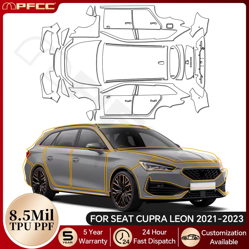 

For Seat Cupra Leon 2021-2023 TPU Paint Protection Film Car Body Pre-cut PPF Anti-scratch Resistant Clear Bra Car Accessories