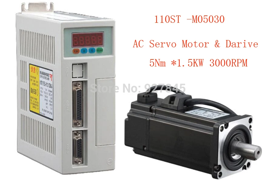 

1 Set AC SERVO MOTOR 5.0N.M 1.5KW WITH DRIVER AND CABLE 110ST-M05030