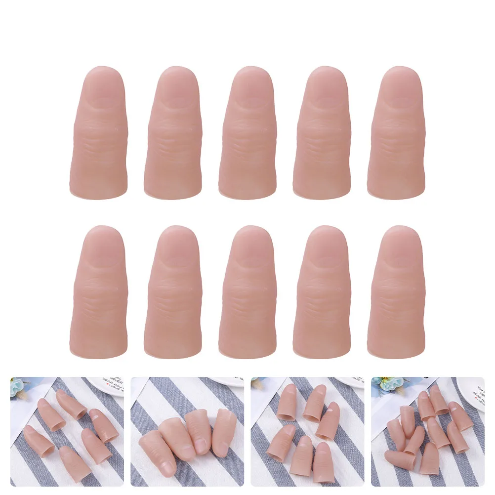 

20 Pcs Simulation Finger Stall Fake Playthings Thumb Hand for Nail Training Fingers Vinyl Tip Trick