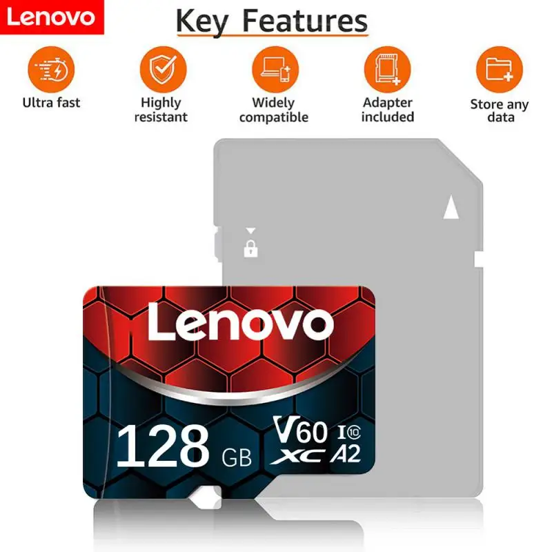 Lenovo 2TB Memory Card High Speed TF Sd Card Class 10 32GB 64GB 128GB 256GB 512GB 1TB Flash Card For Phone Camera Tablet