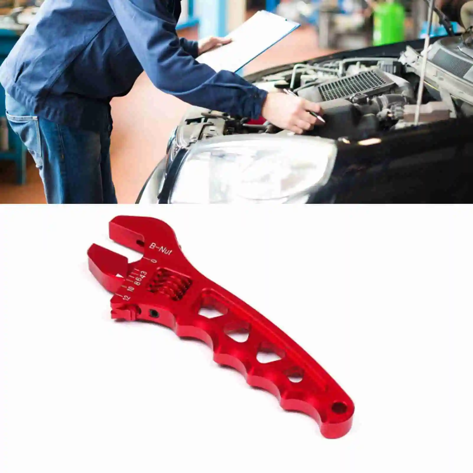 Adjustable Monkey Wrench OEM Smoother Rotation Rustproof Lightweight Spanner Red for Home Automobile Repacking