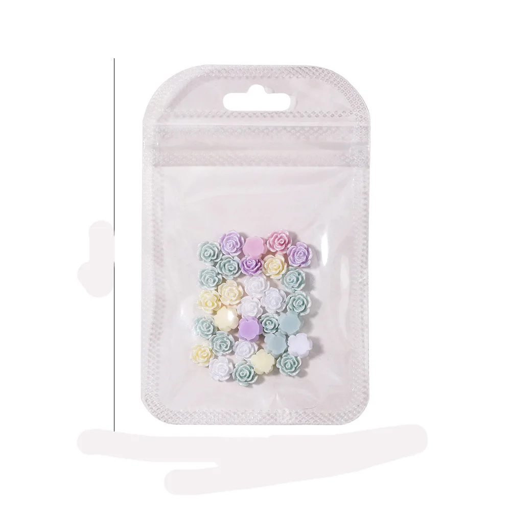 50pcs/pack Mixed Color Nail Resin Charm for Mermaid Mixed Gliiter Highlight  Heart Bowknot Butterfly Nail Jewelry Accessories