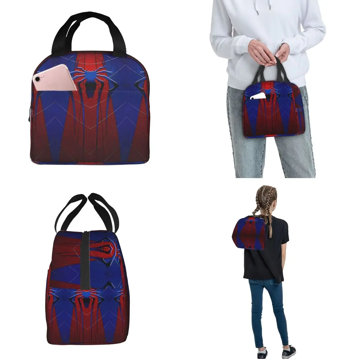 Spider Web Spiderman Spiderverse borsa termica per il pranzo borsa termica contenitore per il pranzo Tote a tenuta stagna scatola per il pranzo