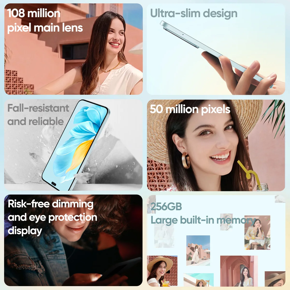 الإصدار العالمي للهاتف الذكي HONOR 200 Lite 5G Mediatek Dimensity 6080 6.7 "90 هرتز AMOLED Display 108MP الكاميرا الرئيسية بطارية 4500 مللي أمبير في الساعة