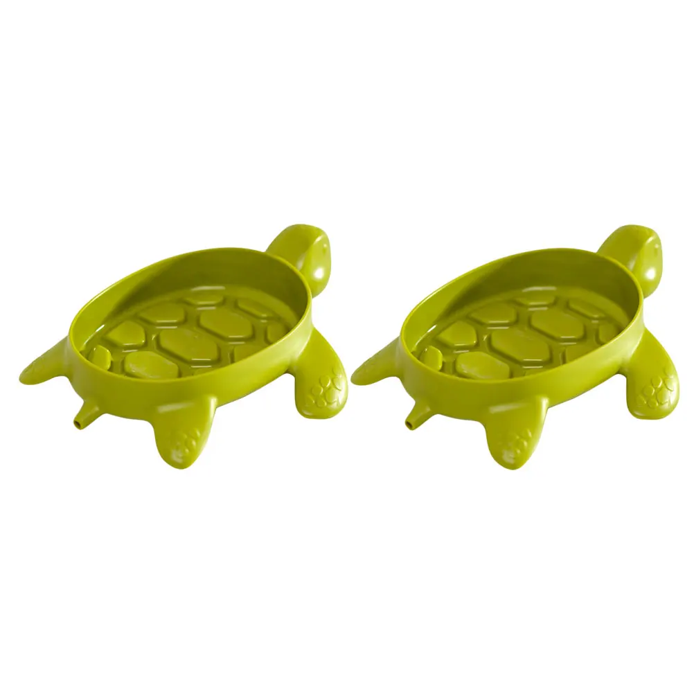 

2pcs Turtle Shaped Holder Self Draining Bathroom Kitchen Green PP Material Non Slip Bar Soap Storage Home Daily Use Portable