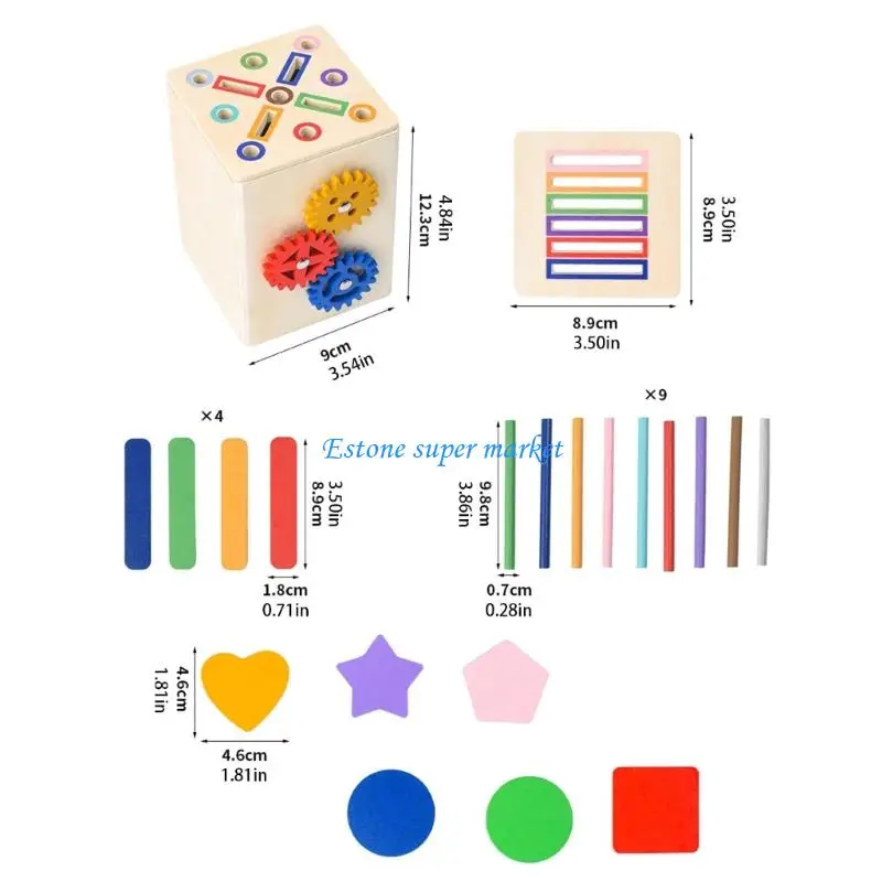 090b Holzform- und Farbkennungskasten für frühe Lernen für Kinder für Lernen von Vorschulläuten -Sortieren