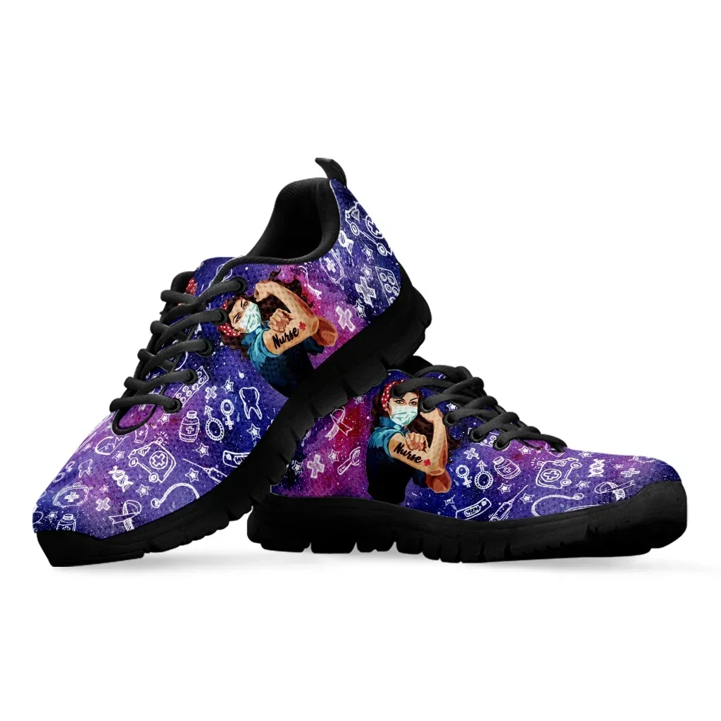 

Fashion Star Design Nurse Pattern Comfortable Summer Breathable Shoes Medical Design Shoes Lightweight Casual Shoes