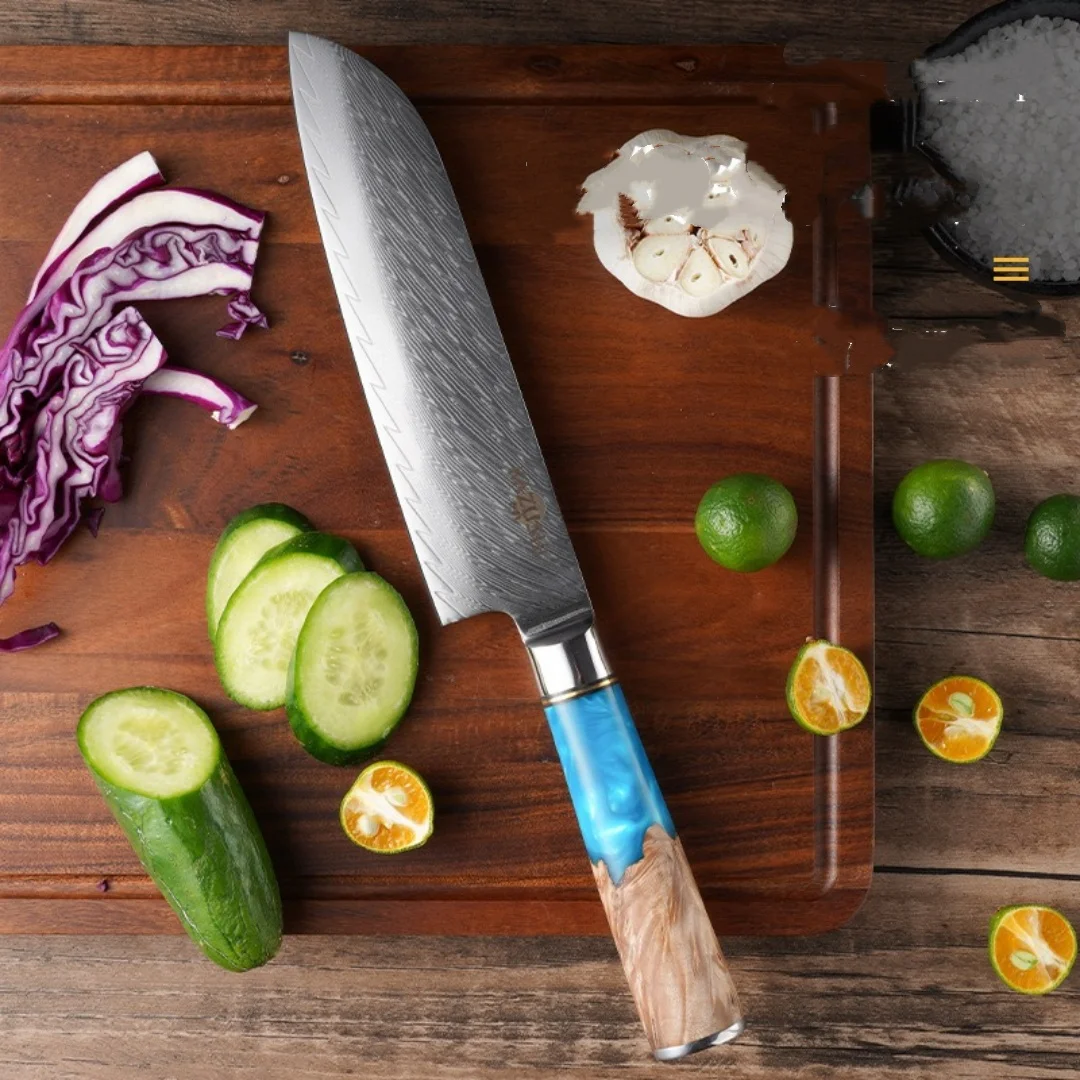 

Нож Santoku, дамасский нож Vg-10, острое стальное лезвие, профессиональные японские кухонные ножи, 7,0-дюймовые кухонные ножи и аксессуары